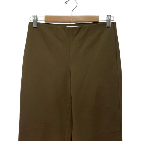 Vince Dark Olive Cropped Kick Flare Pants Size Medium Stretch Work Career Casual - Picture 5 of 10